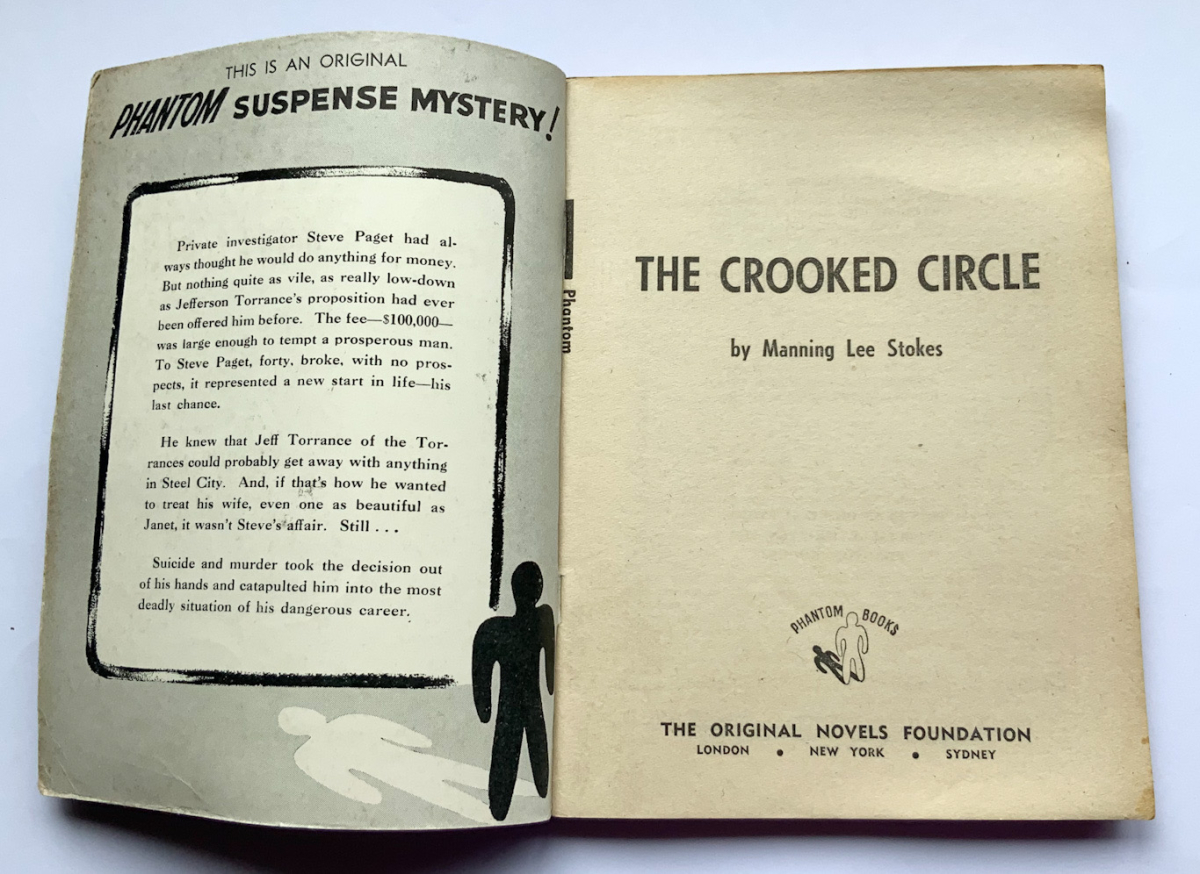 THE CROOKED CIRCLE Australian crime pulp fiction book by Manning Lee Stokes 1954